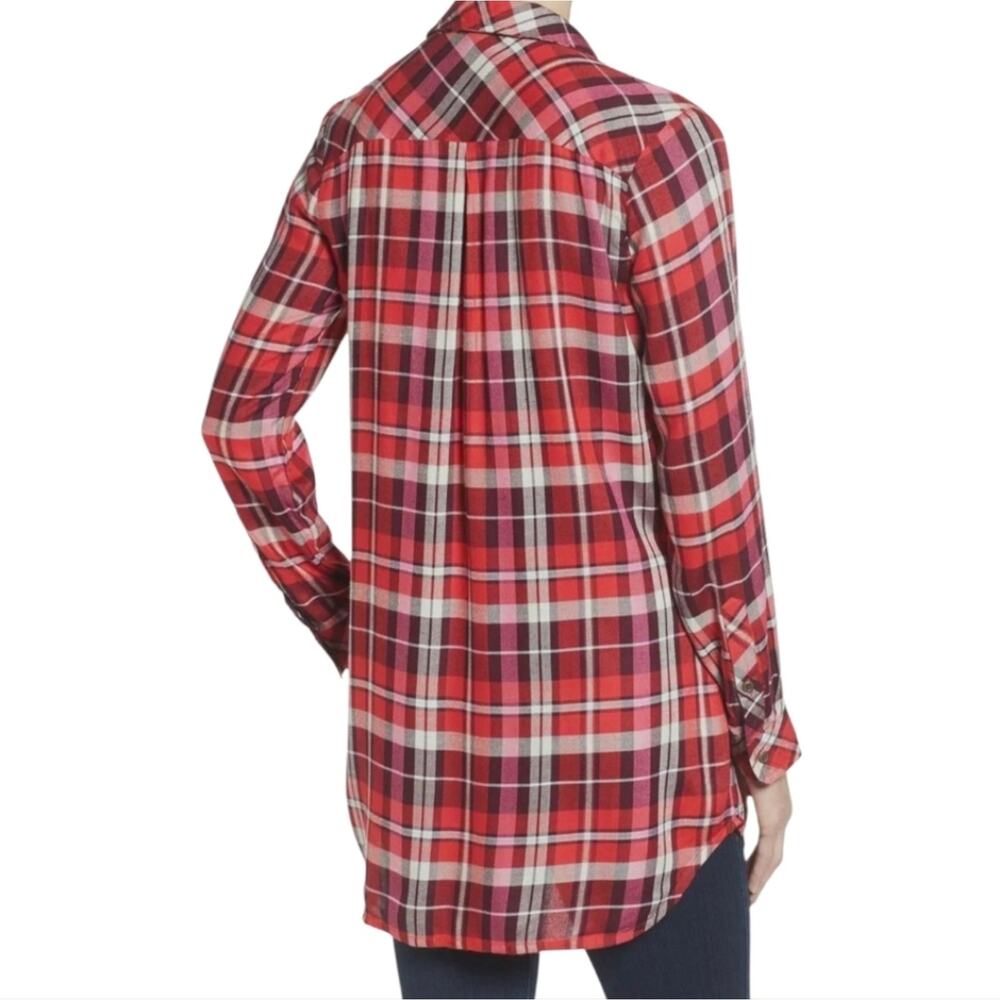 Kut From The Kloth Women Red White Long-Sleeve Shirt Blouse Top Size SMALL - Picture 2 of 11